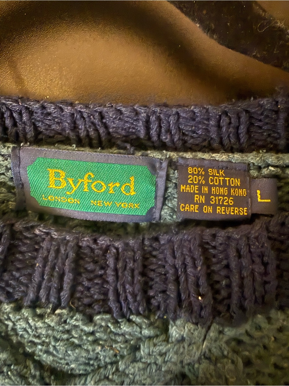 Byford Sweater Mens M Multicolor Chevron Geometric Silk Blend Crewneck - Picture 3 of 6